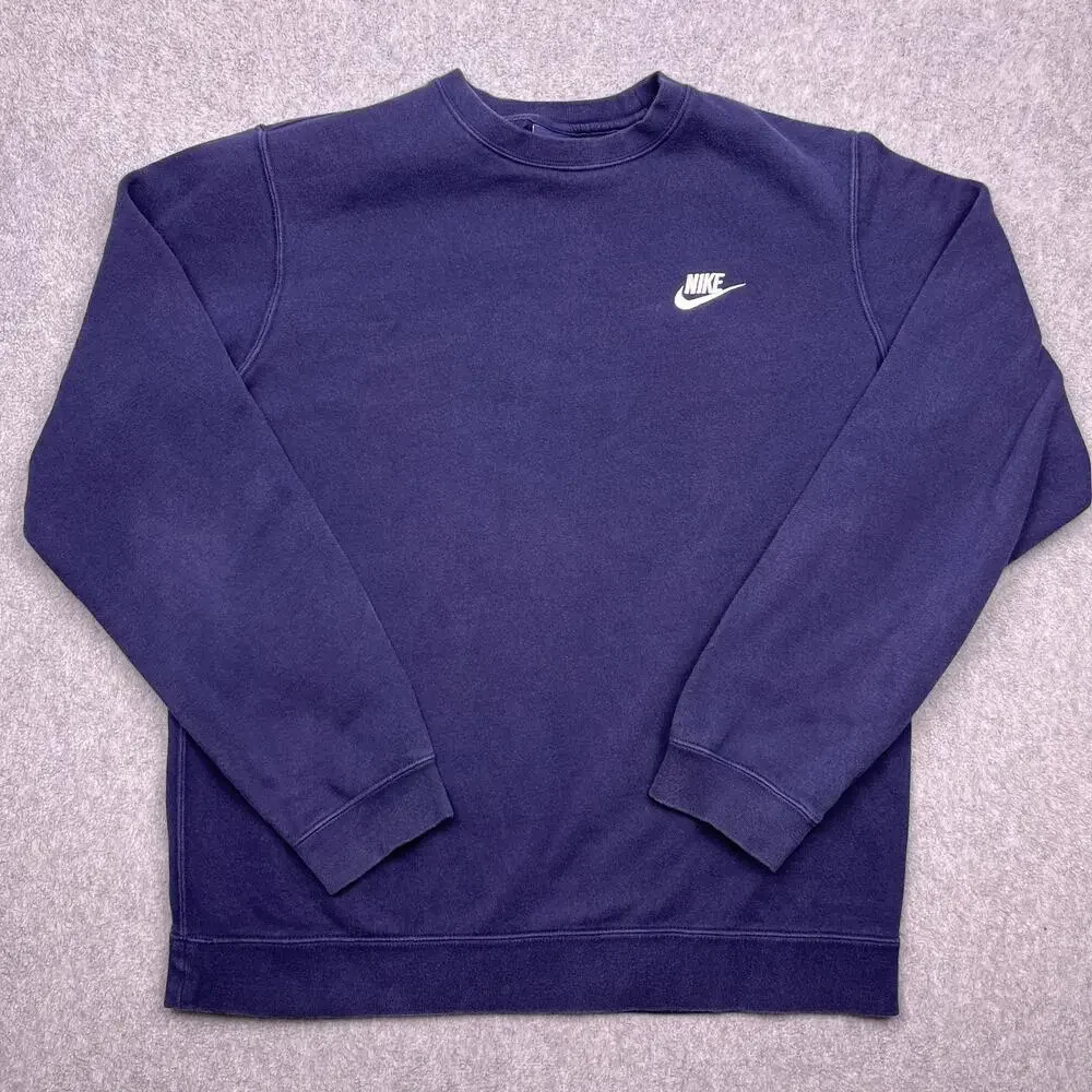 nike sweatshirt blue crew neck long sleeve mens medium